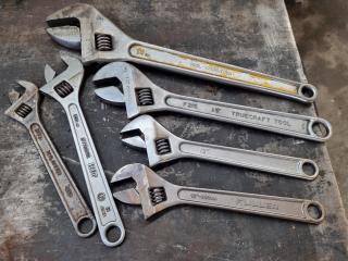 6x Assorted Adjustable Wrenches by HIT, TrueCraft, & More