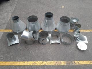 13 Assorted Galvinised Flueing Joiners/Adapters