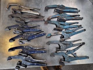 12x Assorted Locking Clamps for T-Slot Tables or Similar