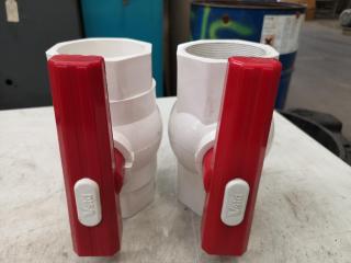 2x 90mm Diameter Plastic Ball Valves