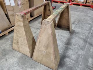 Pair of Custom Built Wooden Sawhorses