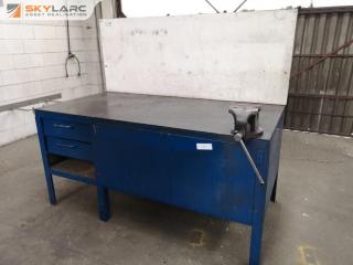 Heavy Duty Steel Workshop Workbench w/ Built in Storage