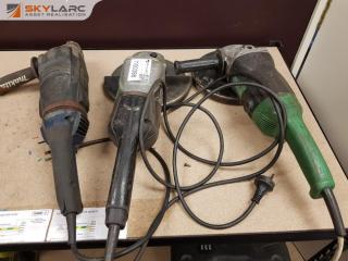 3 x Parts or Repair 230mm Angle Grinders