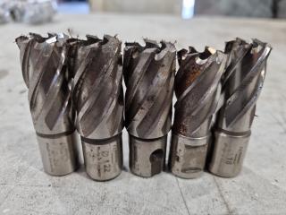 5x Annular Cutters, Assorted Sizes