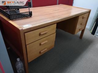 Vintage Style Wood & Veneer Office Desk