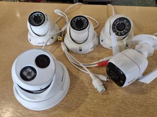 5x Assorted Security Cameras by Hikvision, Planet, & TP-Link