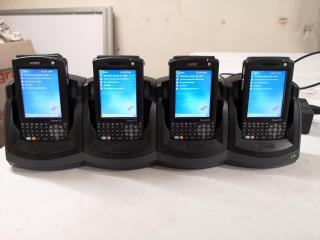 4x Symbol MC50 Mobile Handheld Computers w/ Charging Cradle