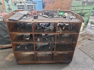 Vintage Wooden Cabinet and Contents