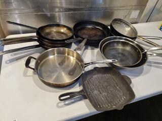 14x Assorted Fry Pans or Similar