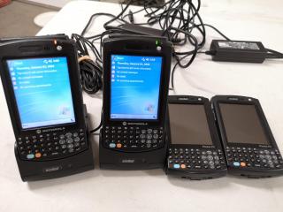 4x Motorola Symbol MC50 Mobile Handheld Computers w/ 2x Charging Cradles