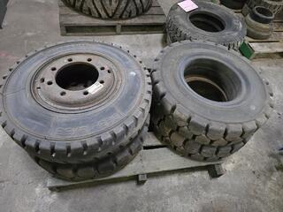 4x 8.25-15 Solid Cushion Heavy Duty Tyres