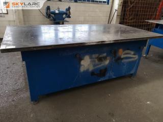 Heavy Duty Workshop Workbench Table w/ Storage & 40mm Plate Steel Top