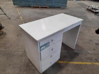 White 4 Drawer Desk