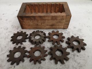 7x Assorted Involute Gear Mill Cutters