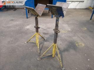 Pair of Workshop Steel Material Support Stands