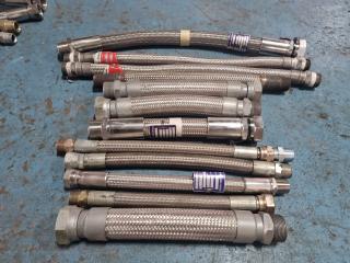 12 Assorted Steel Braided Hoses