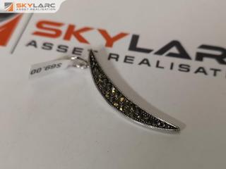 Moon Crescent Macasite Pendant | Sterling Silver | KIRSTIN ASH