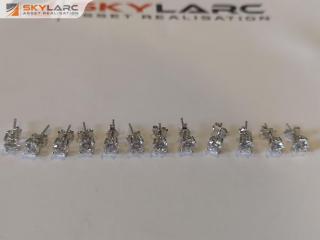 6x Pairs of Silver Stud Earrings w/ 5mm CZ White Stones