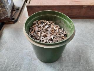 Bucket of Mostly Used Milling Inserts