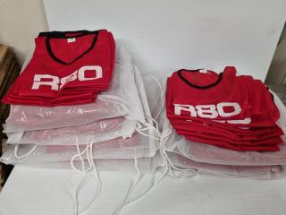 75x R80 Red Mesh Training Bibs, Assorted Sizes