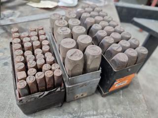 3x Sets of Letrer & Number Steel Stamps