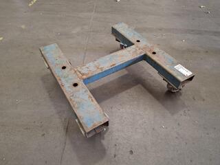 Steel trolley frame with castor wheels