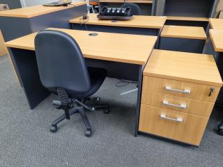Office Desk w/ Mobile Drawers, Chair