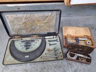 3x Vintage Outside Micrometers