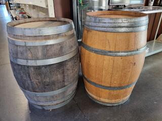 2x Wooden Wine Barrels