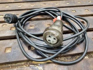 Single Phase Industrial Workshop Power Lead, 7.5m length