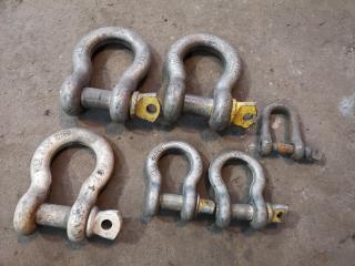 6x D-Shackles, Assorted Sizes