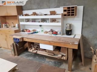Timber Workbench with Vise and Contents