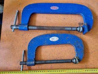 2x Nuweld G-Clamps, 300mm & 200mm Sizes