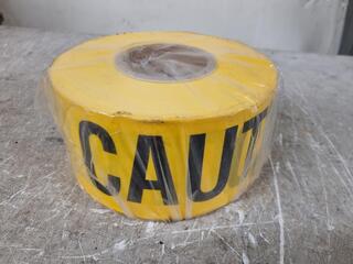 Roll of Non-Adhesive Yellow Plastic Caution Barrier Tape
