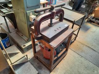Antique NZR Hillside Workshops Cast Iron Laminating Press