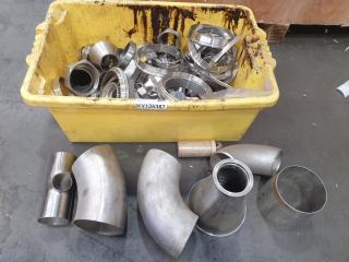 Bin of Stainless Pipe Fittings
