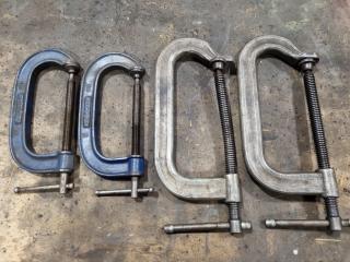 4x Assorted G-Clamps