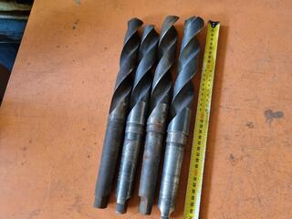 4x Morse Taper No.4 Shank Drills, Imperial sizes