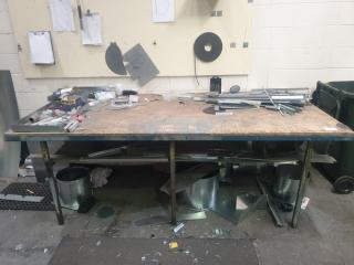 Steel Framed Workbench and Contents