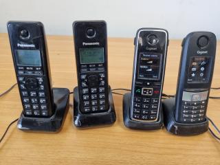 4x Assorted DECT Cordless Office Phones by Panasonic & Gigaset