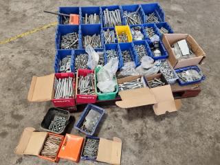 Assorted Bolts, Concrete Bolts, Washers, Nuts, Anchors & More
