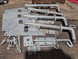 4x Large Gate Bolts + Other Latches and Hardware