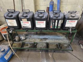 Oil Container Stand and Contents