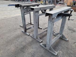 4x Adjustable Height Sawhorses