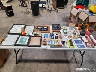 Large Assortment of Office Supplies and Decorative Items