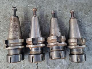 4x BT40 Tool Holders w/ ER32 Collet Chucks