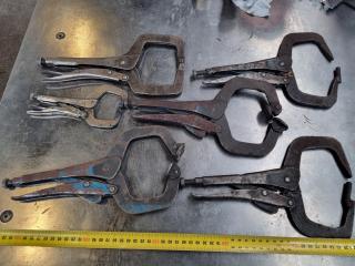 6x Assorted Locking Clamps