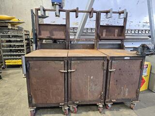 Three Unit Modular Steel Workbench 