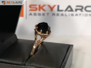 Wicken 9K Rose Gold Ring w/ Onyx Stone