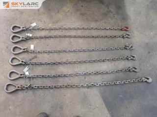 6x 1000kg Single Leg Lifting Chain Slings